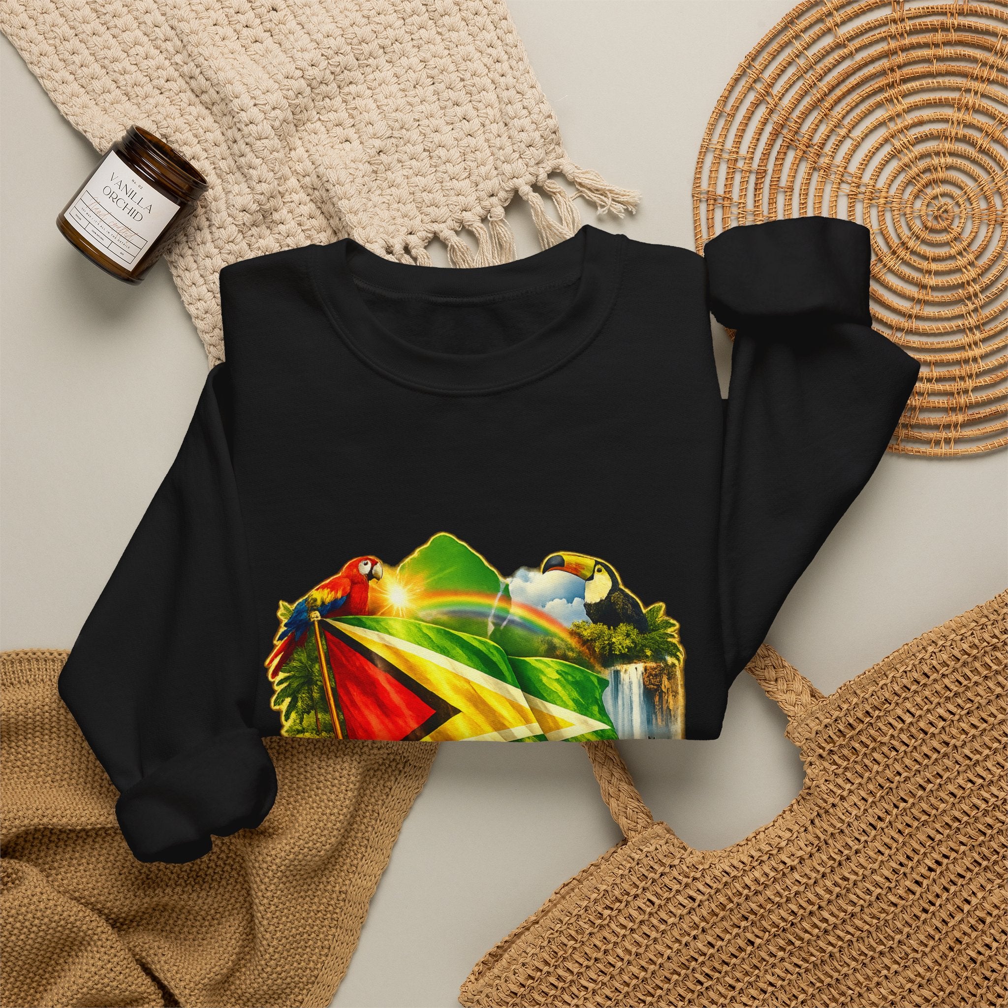 Guyana Flag & Wildlife Sweatshirt — "One People, One Nation, One Destiny" Crewneck