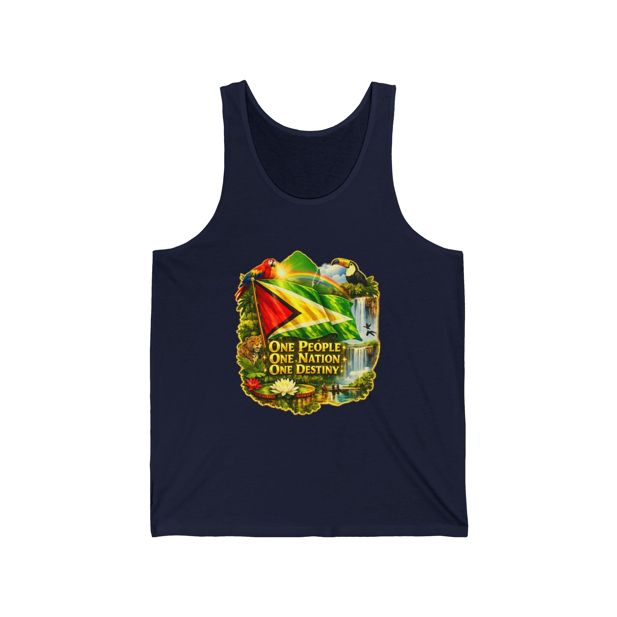 Tank Top  vest Guyana flag design — "One People, One Nation, One Destiny" Patriotic Jersey