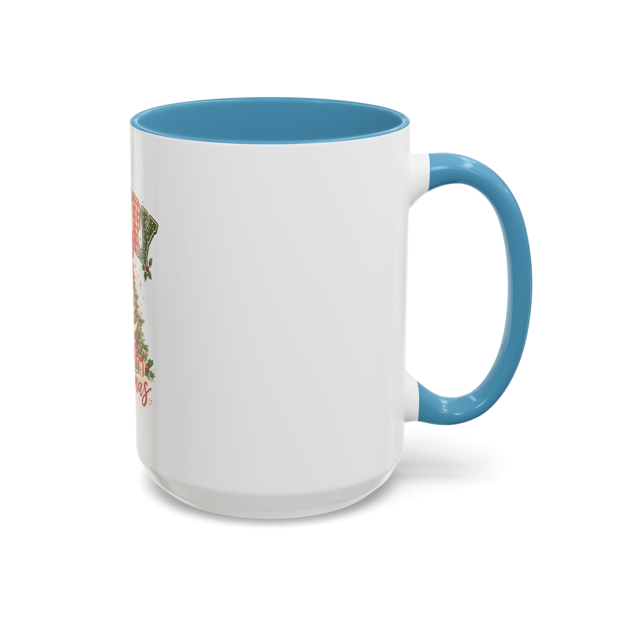 Merry Christmas Accent Coffee Mug – Festive Holiday Tree & Bow (11/15oz)