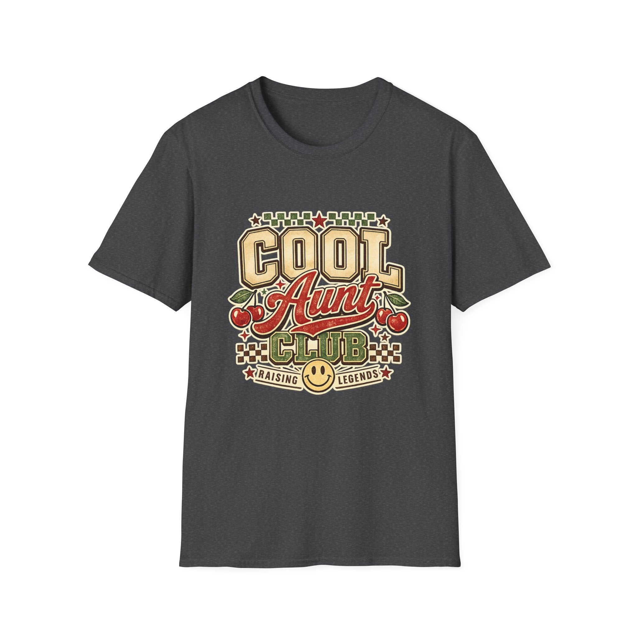 Cherries Pop T-Shirt Aunt Club Vintage Cherry Graphic Tee for Fun-Loving Aunts