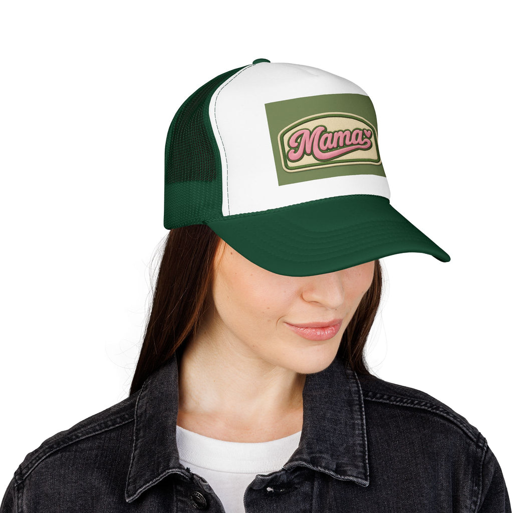 Mama  Hat — Vintage Script Foam Cap for Moms