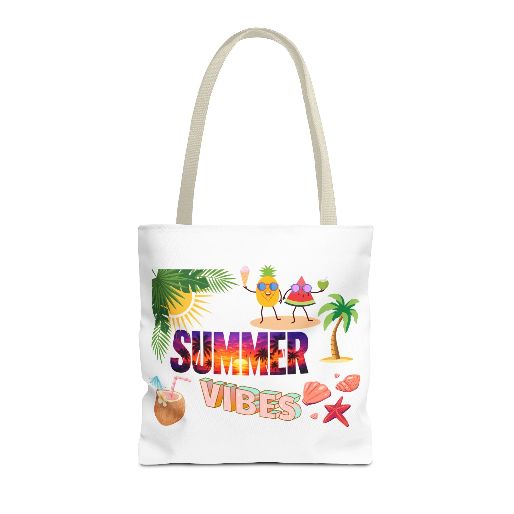Summer Vibes Tote Bag — Pink Beach Holiday Grocery & Pool Tote
