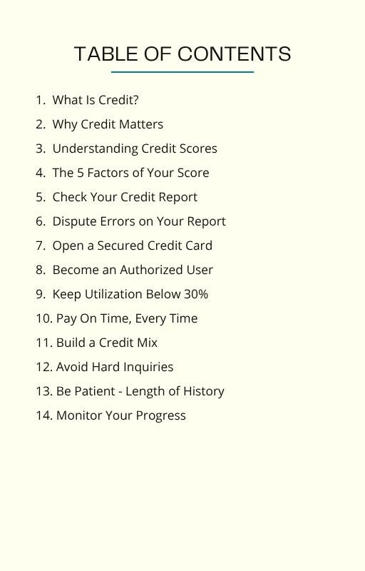 How To Build Your Credit Ebook digital product