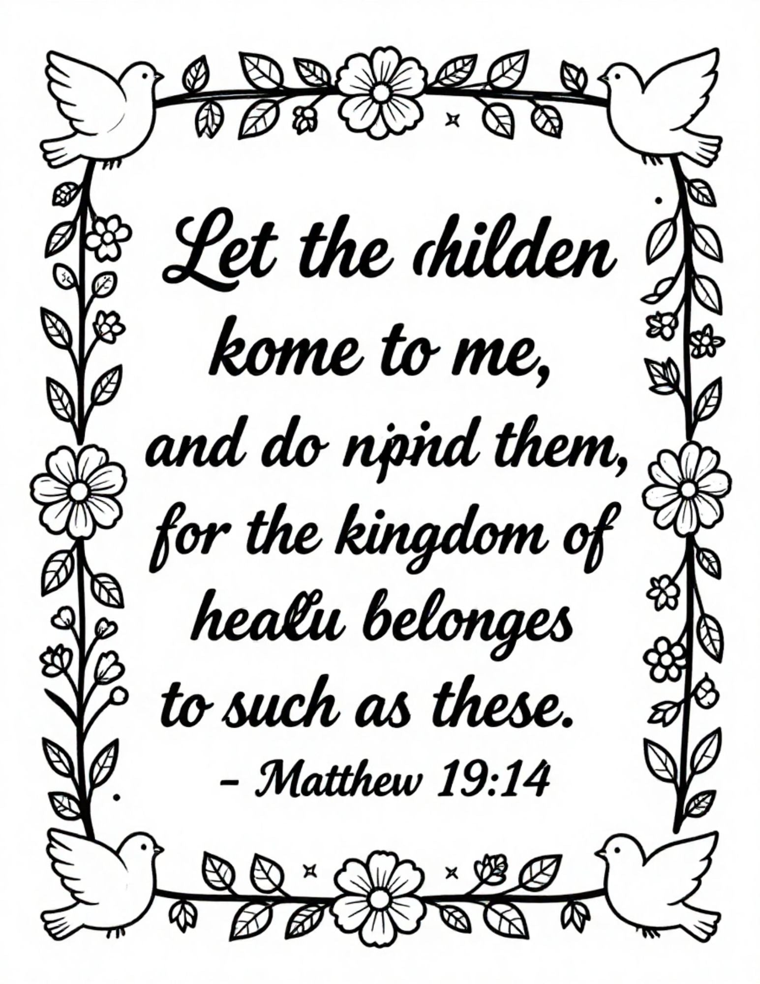 Coloring Book Jesus and the Children