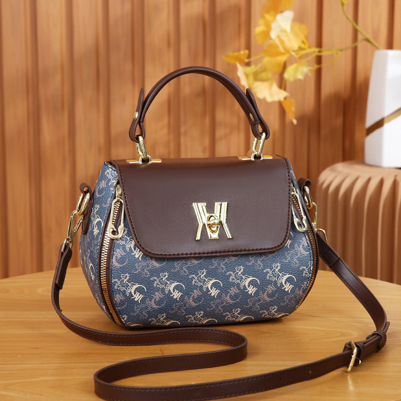 Printed Apple Shape Crossbody Shoulder Bag