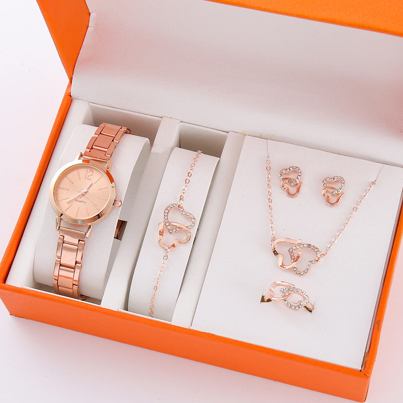 Ladies Quartz Watch with Jewelry Set