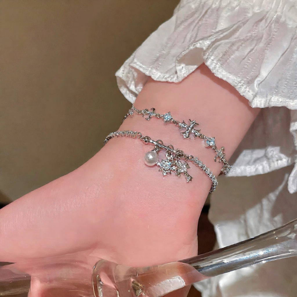 Adjustable Zircon Cross Bracelet for Women