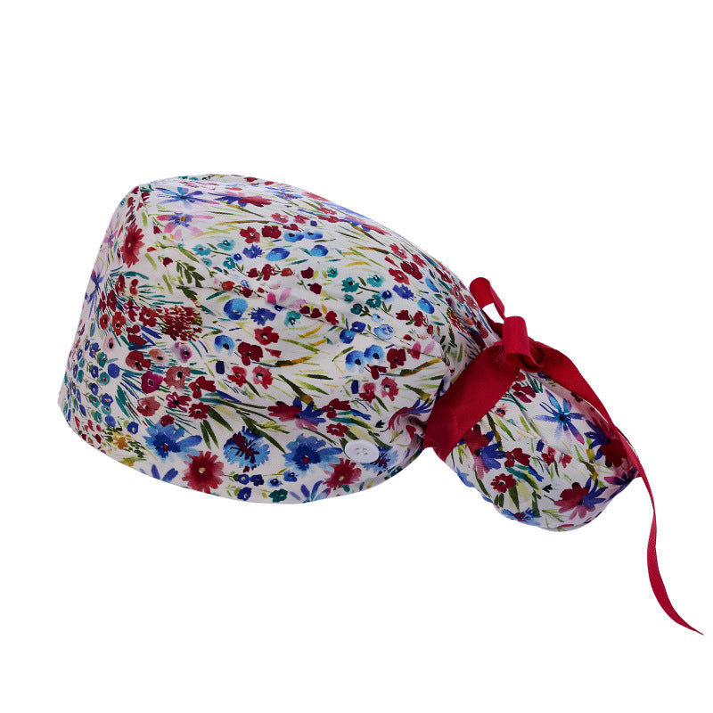 Long hair cap, pure cotton nurse cap