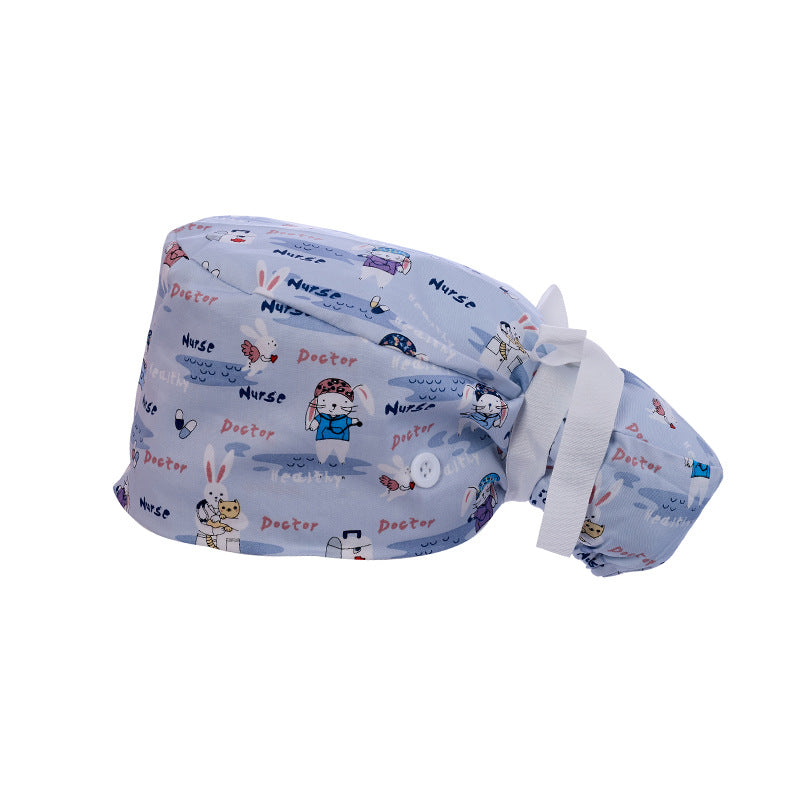 Long hair cap, pure cotton nurse cap